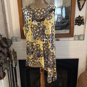 Yellow and Gray Asymmetrical Top